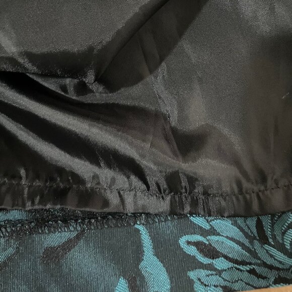 Jessica Howard Women's Metallic Blue Floral Print Jacquard Evening Dress 6P - Picture 7 of 13